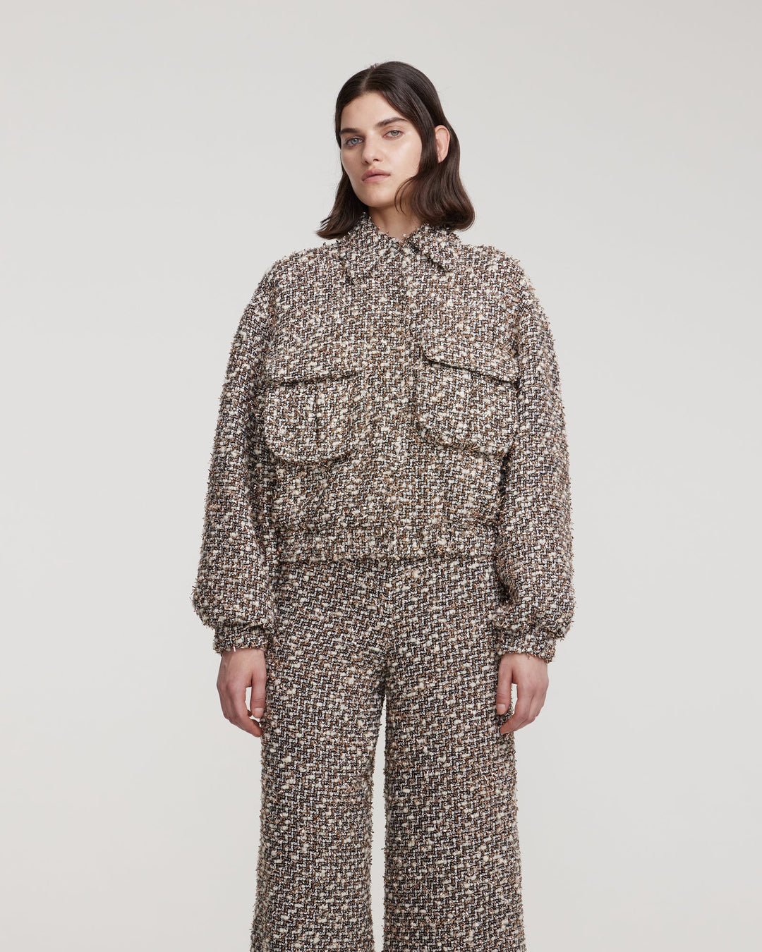 Tweed bomber jacket