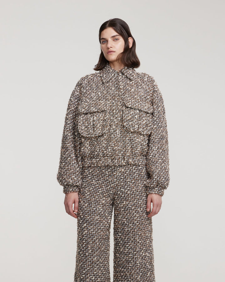 Tweed bomber jacket
