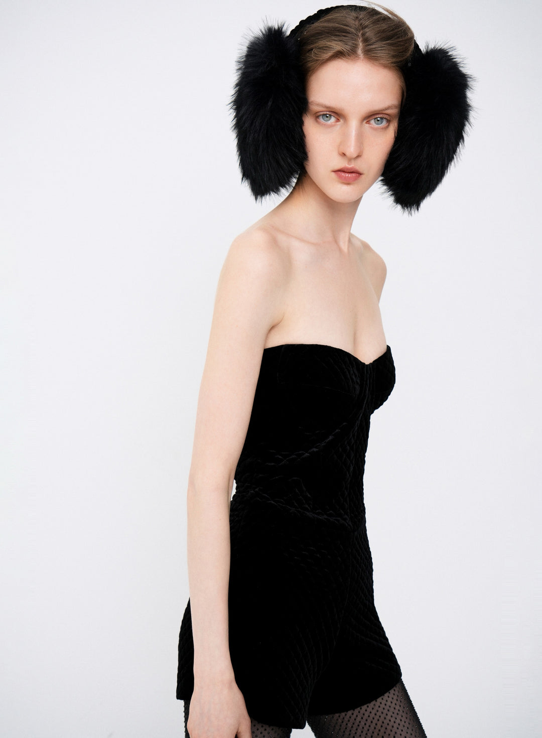 Oversized faux fur earmuffs