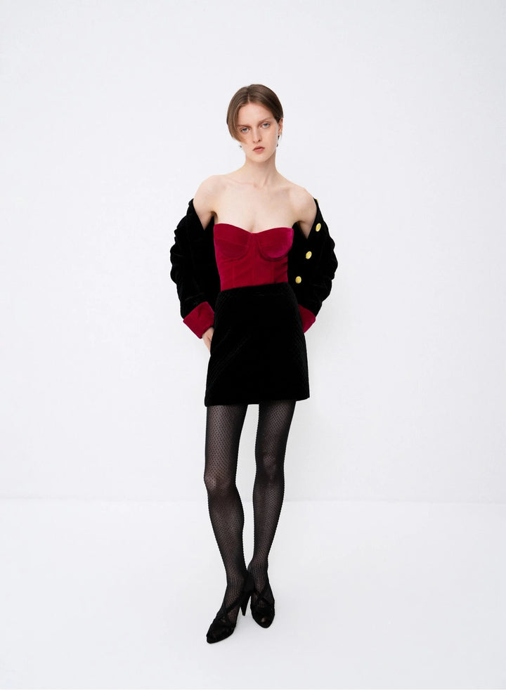 Velvet bustier top