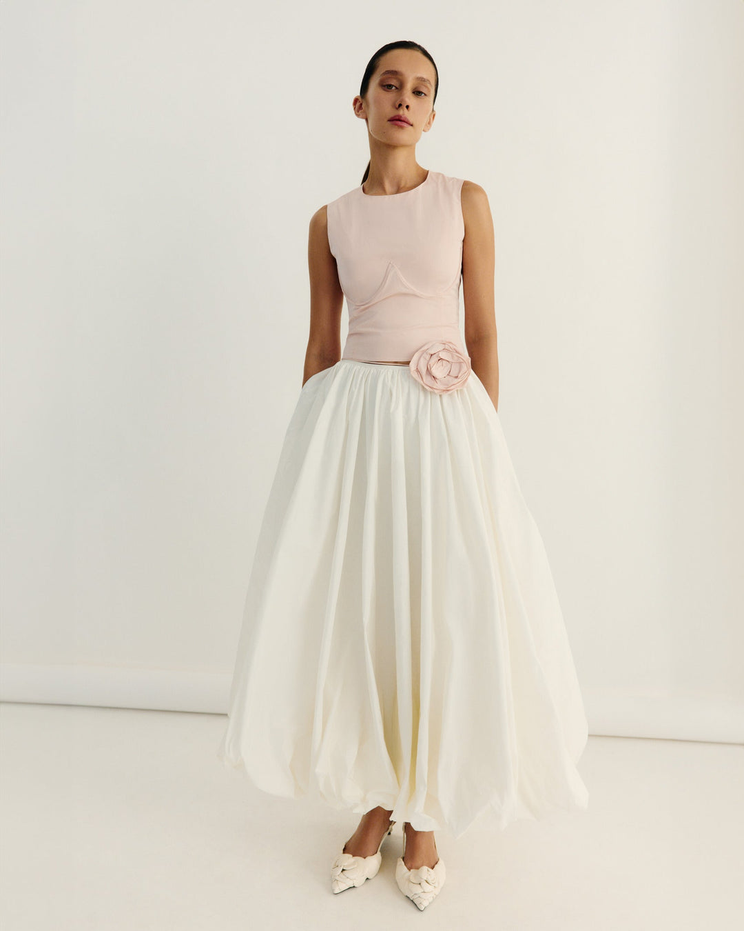 Voluminous taffeta skirt