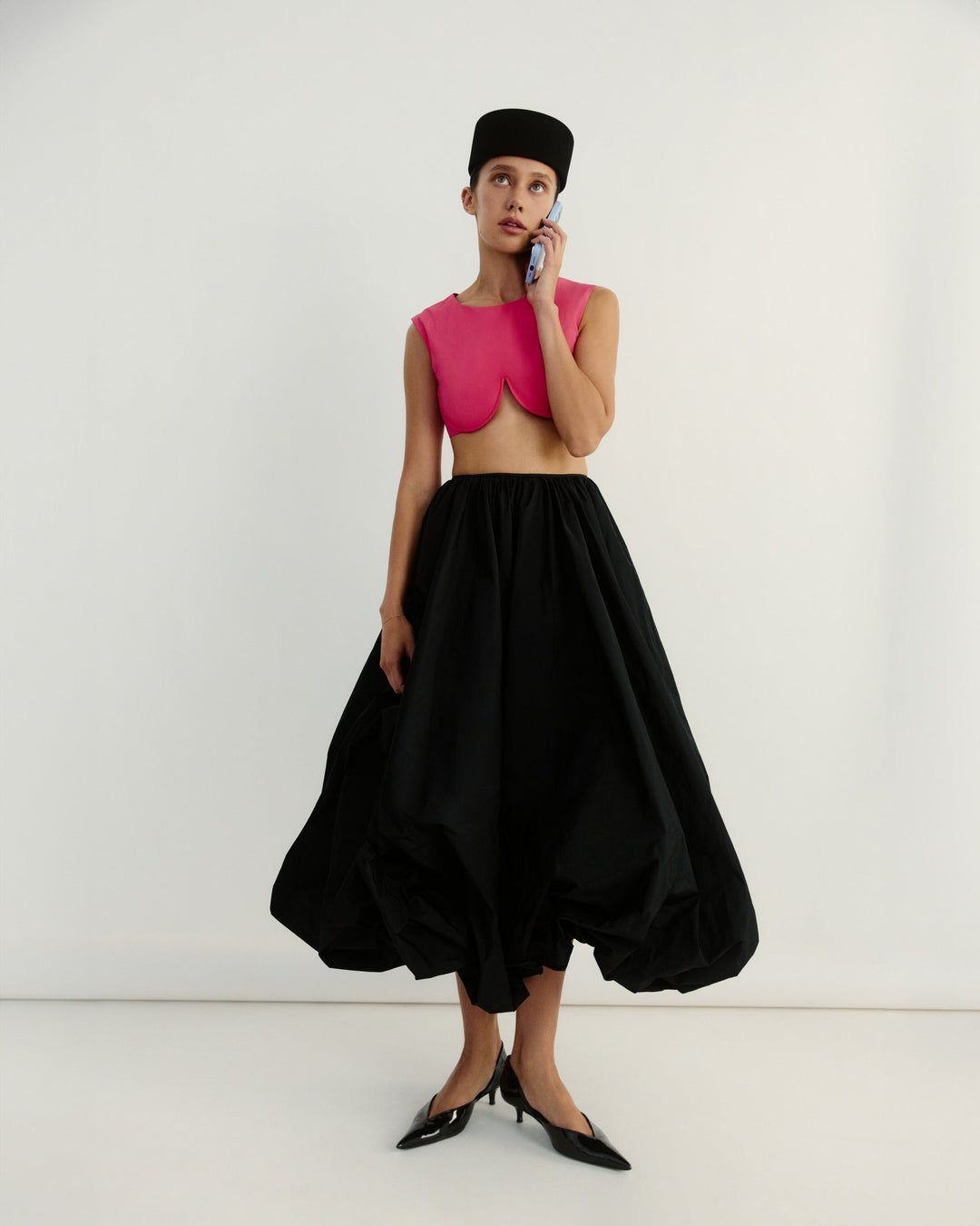 Taffeta cropped top