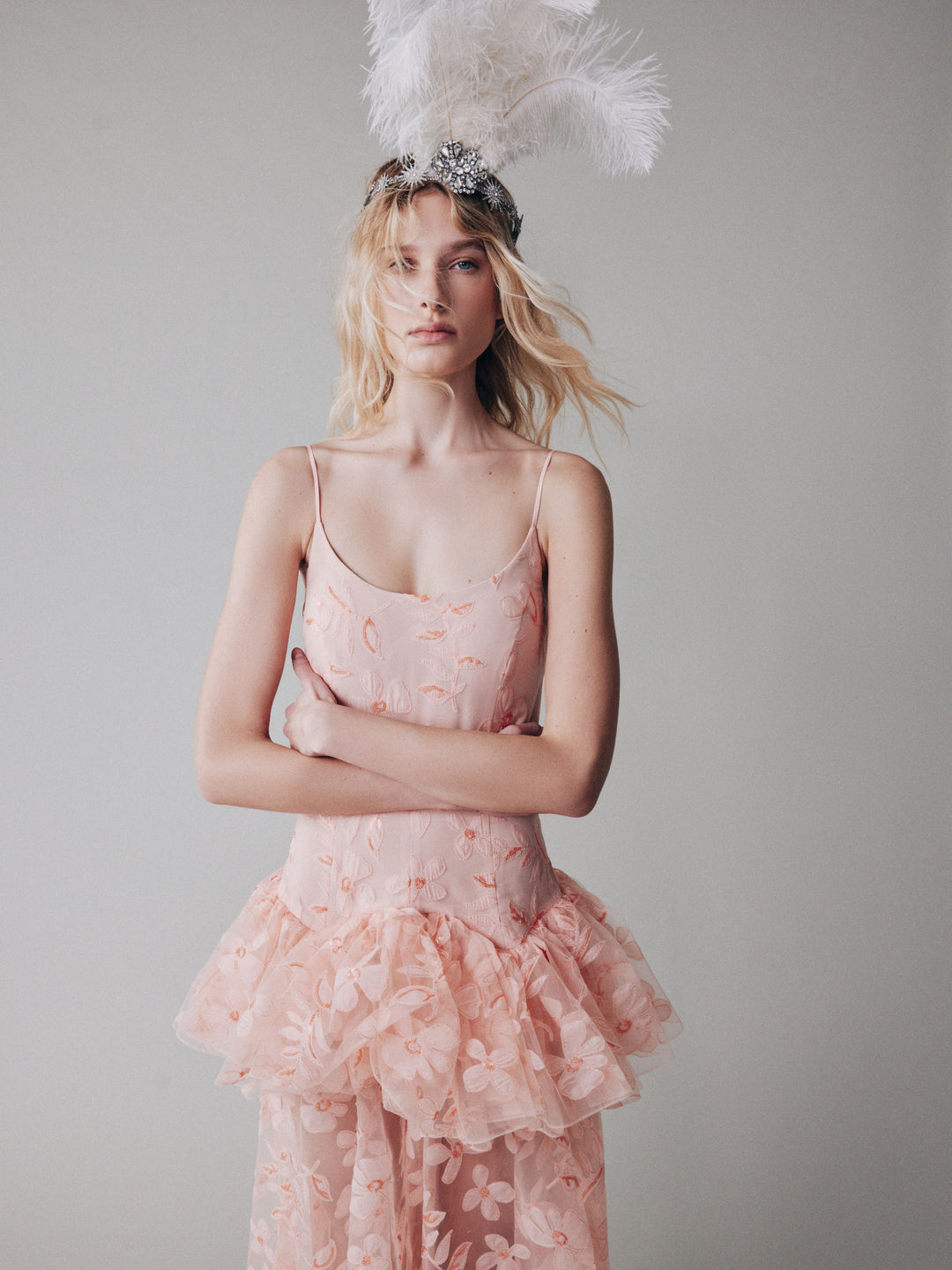 Floral appliqué sundress