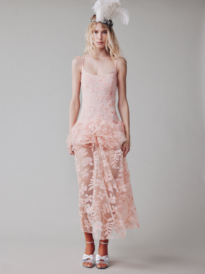 Floral appliqué sundress