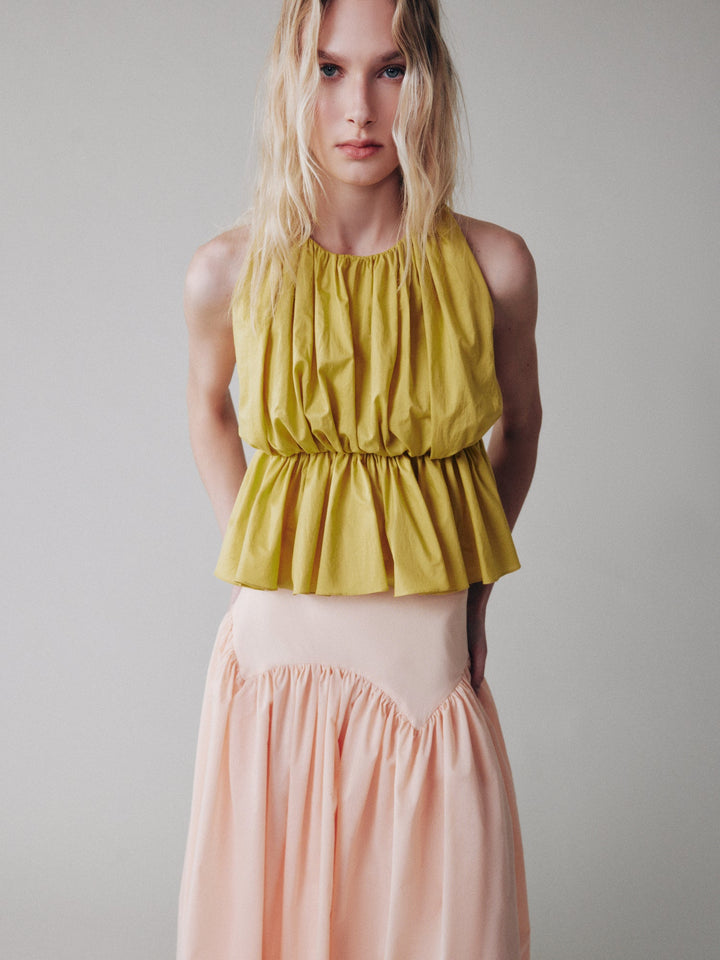 Cinched waist top made of Liberty cotton