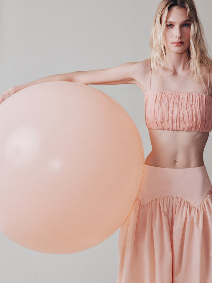 Draped crop top with thin straps