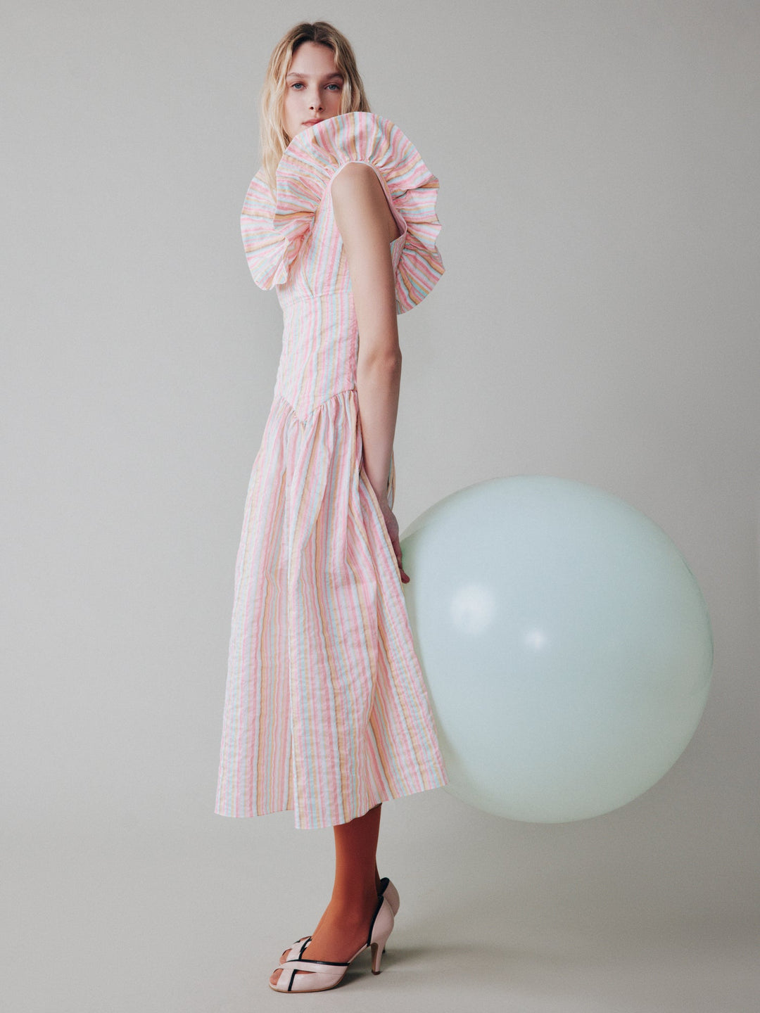 Striped cotton dress