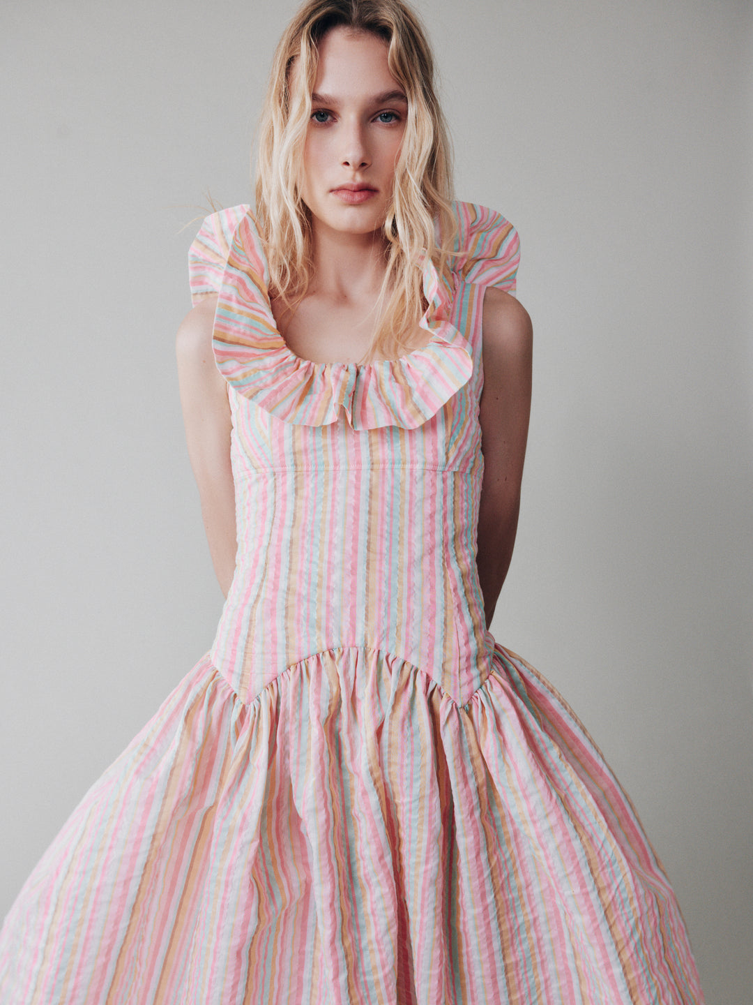 Striped cotton dress