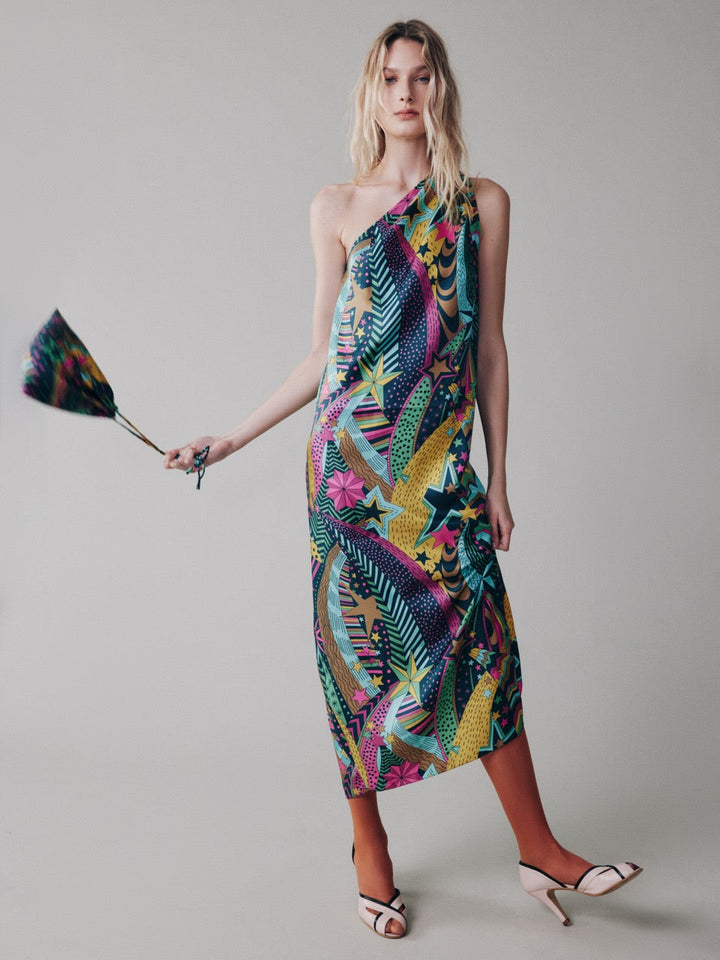 Printed pouch bag made of Liberty silk