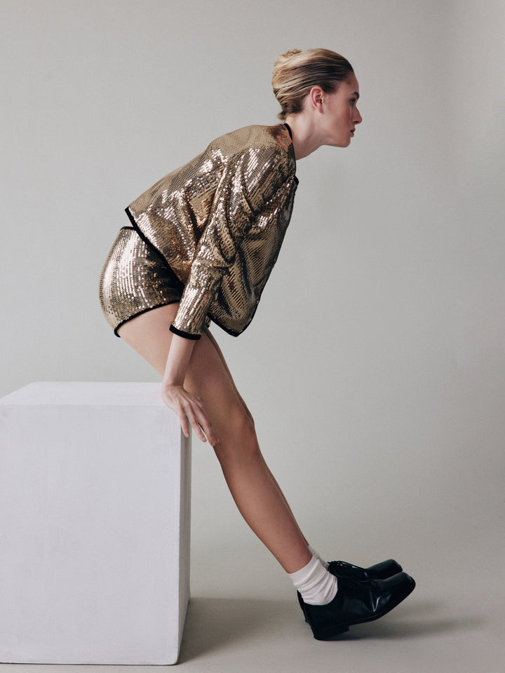 Sequinned mini shorts