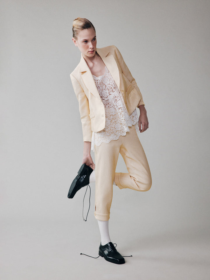 Straight cropped trousers