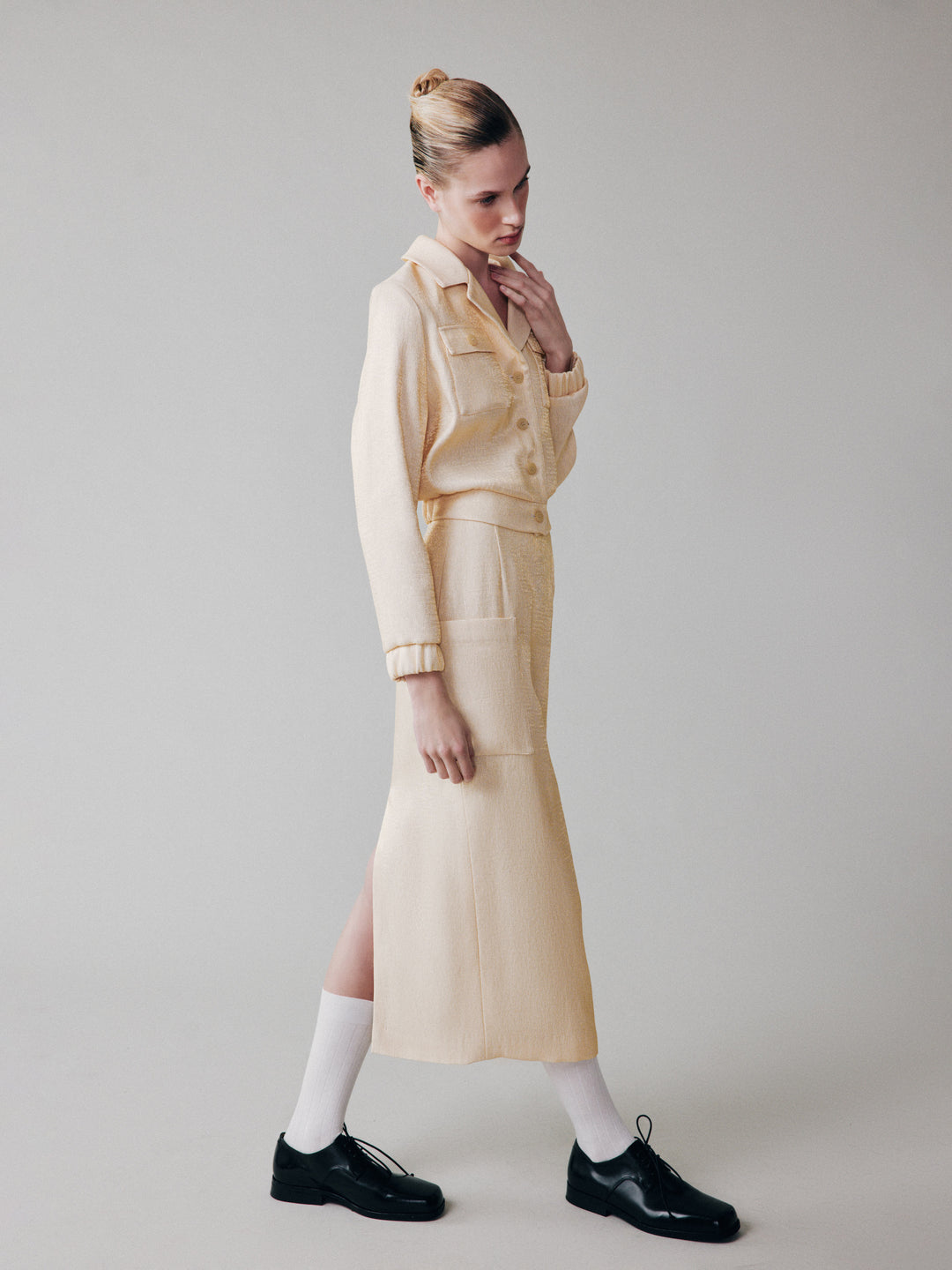 Pencil skirt with a back slit