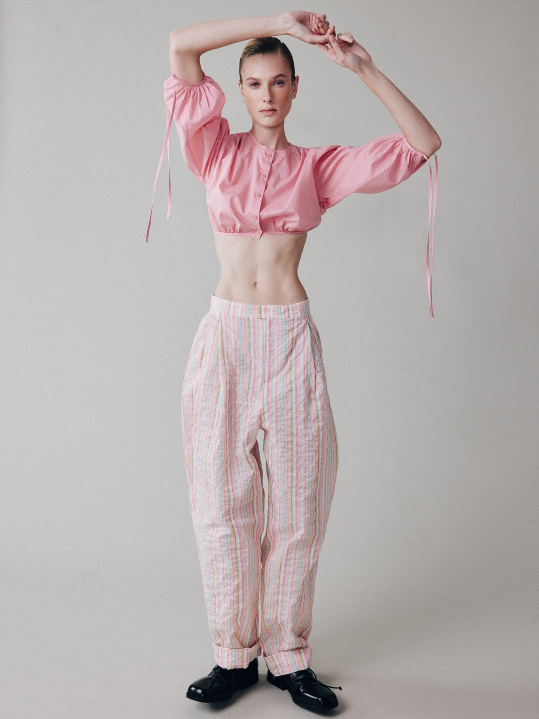 Striped cotton pants