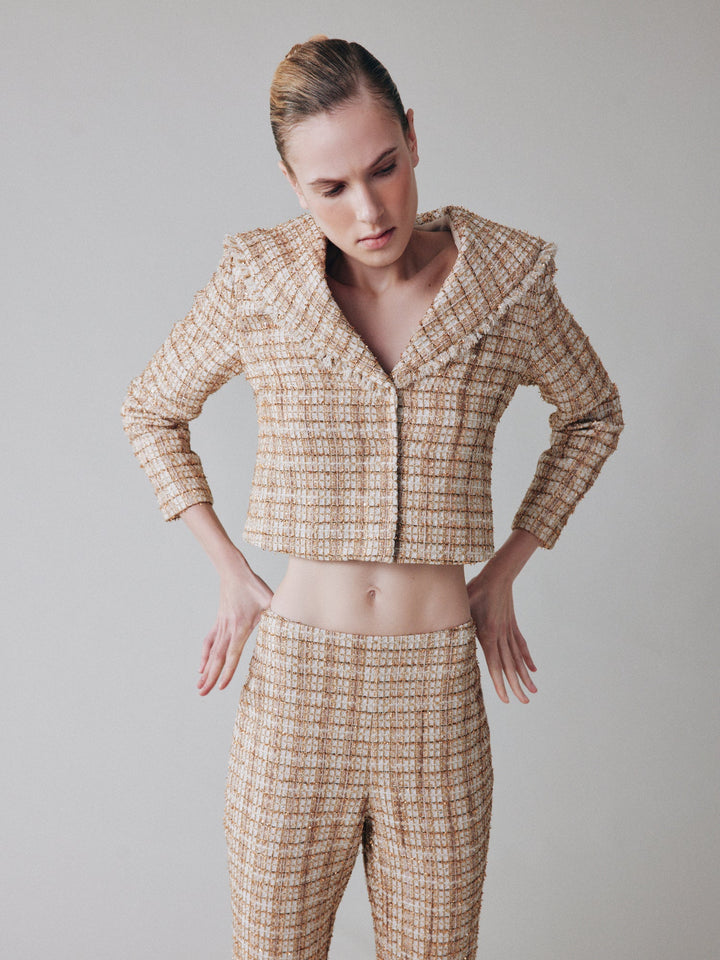 Cropped tweed blazer