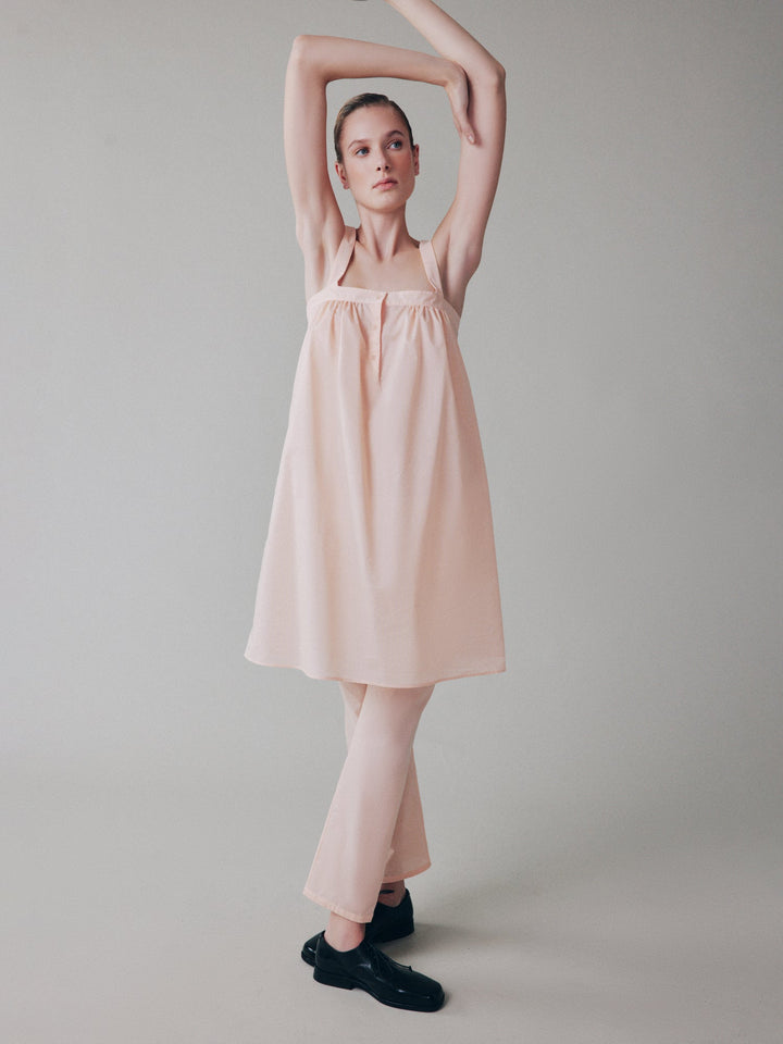 Loose-fit cotton tank dress