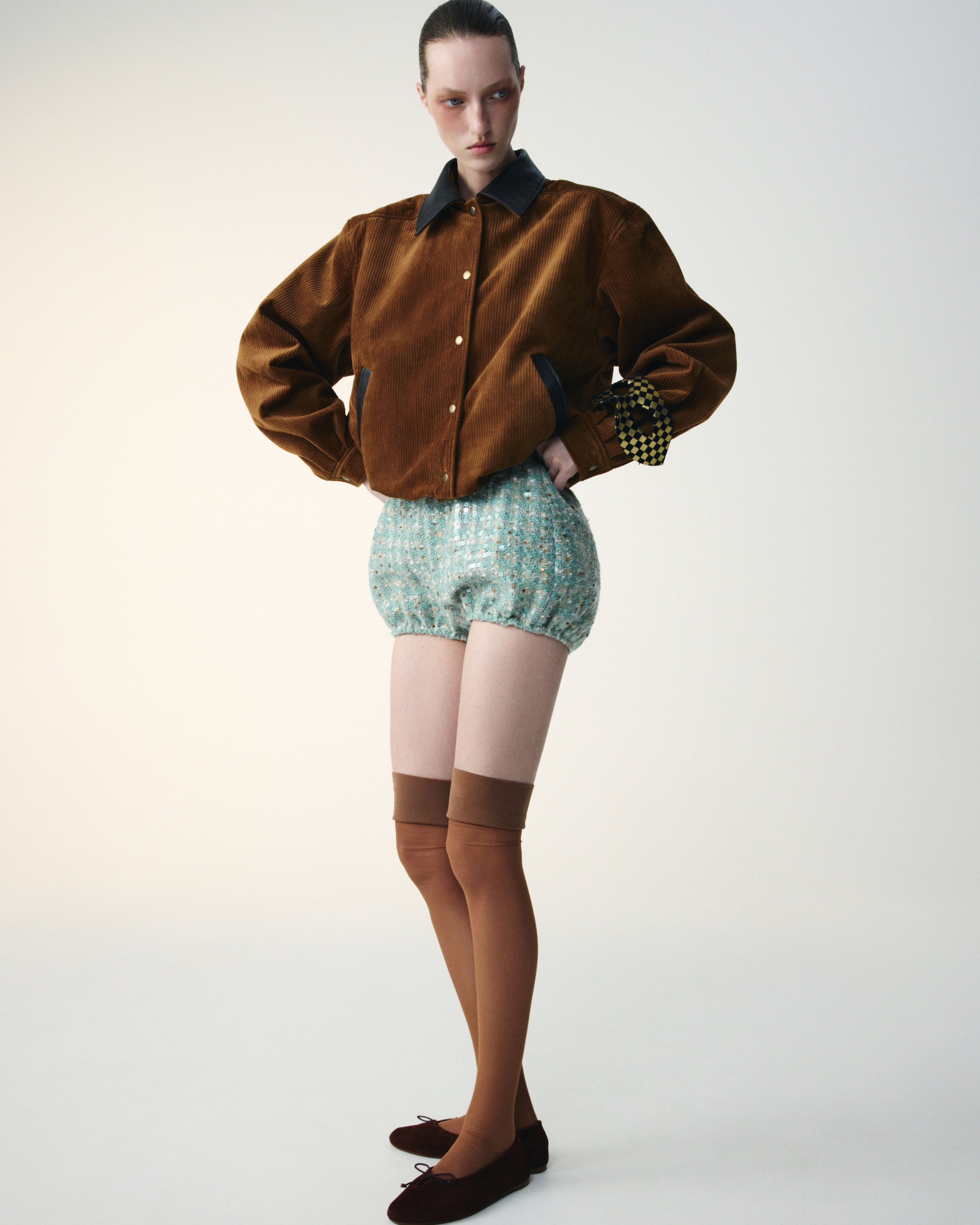 Corduroy bomber-jacket with snaps – Kalmanovich EN