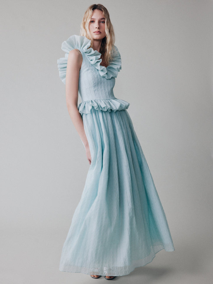 Maxi ruffled-waist sundress