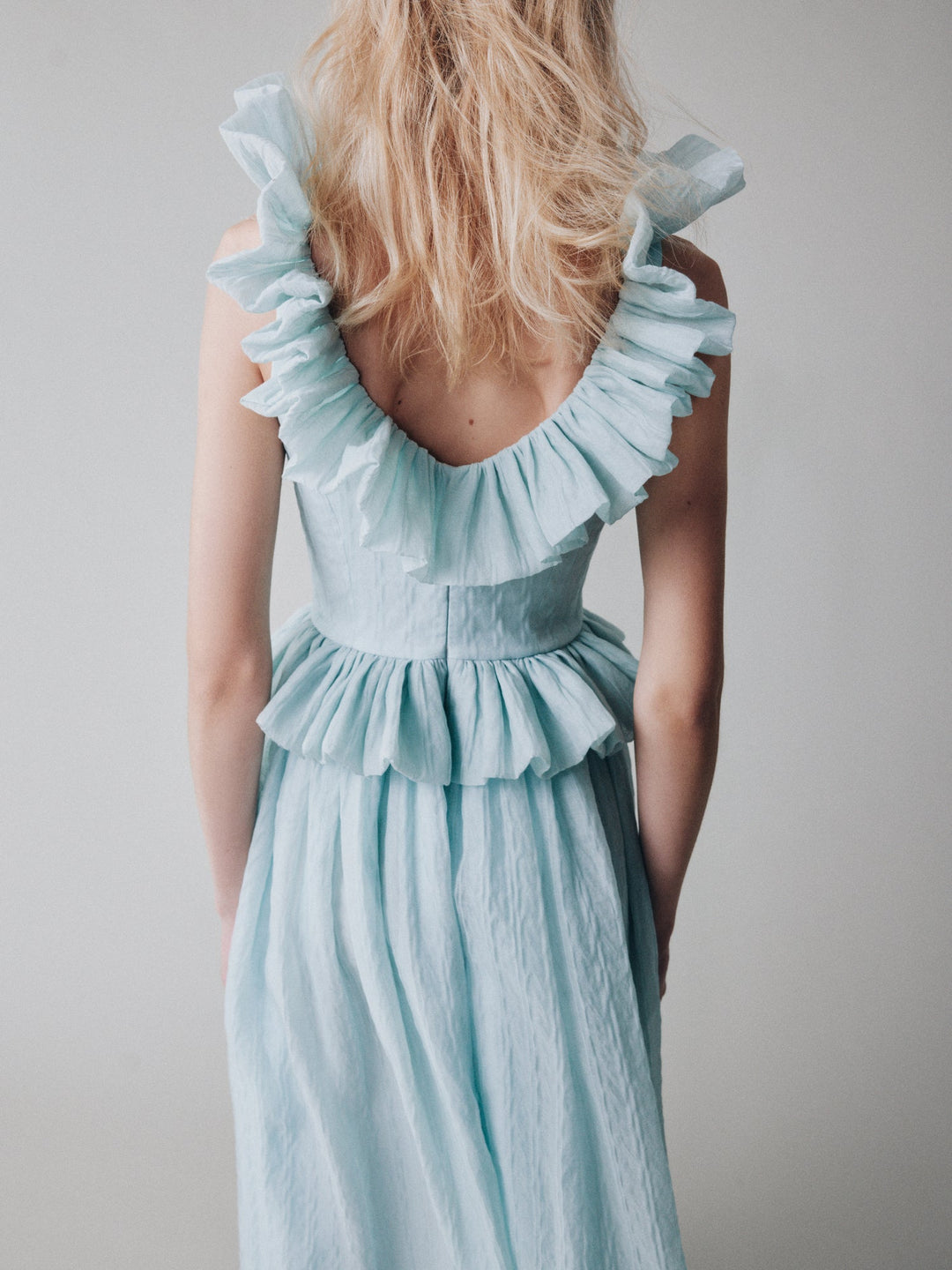 Maxi ruffled-waist sundress