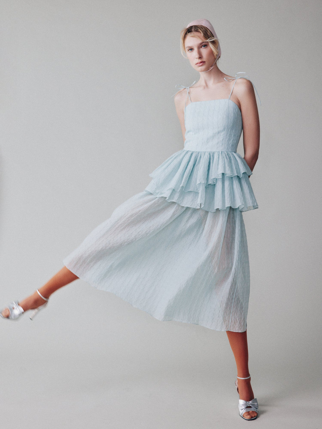 Midi sundress with bow straps