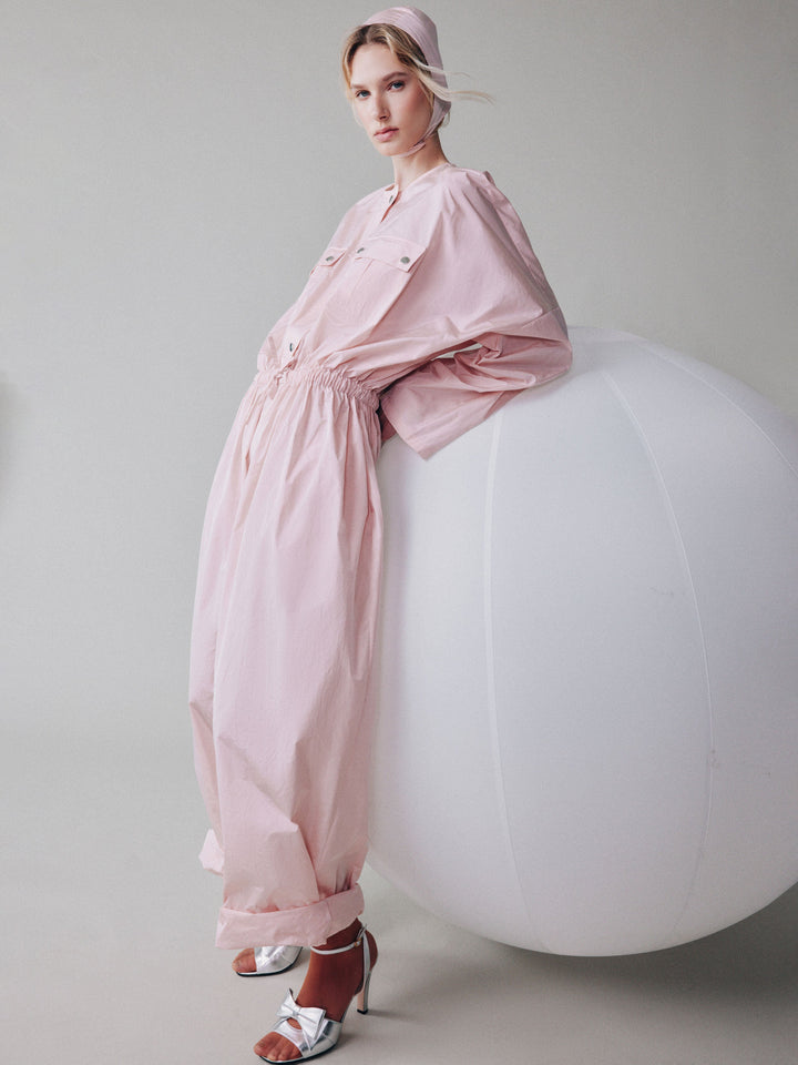Oversized taffeta jumpsuit