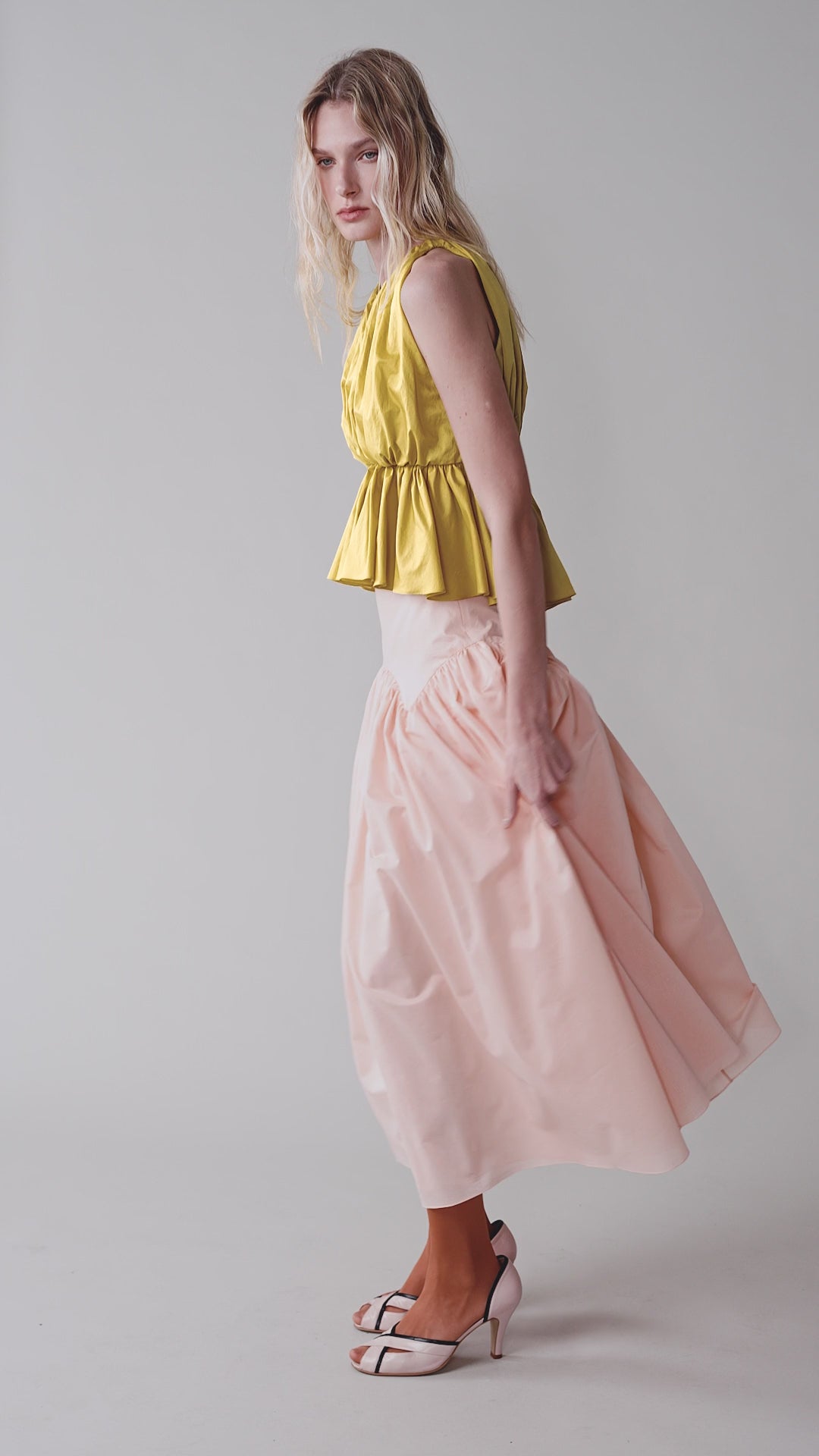 Cinched waist top made of Liberty cotton