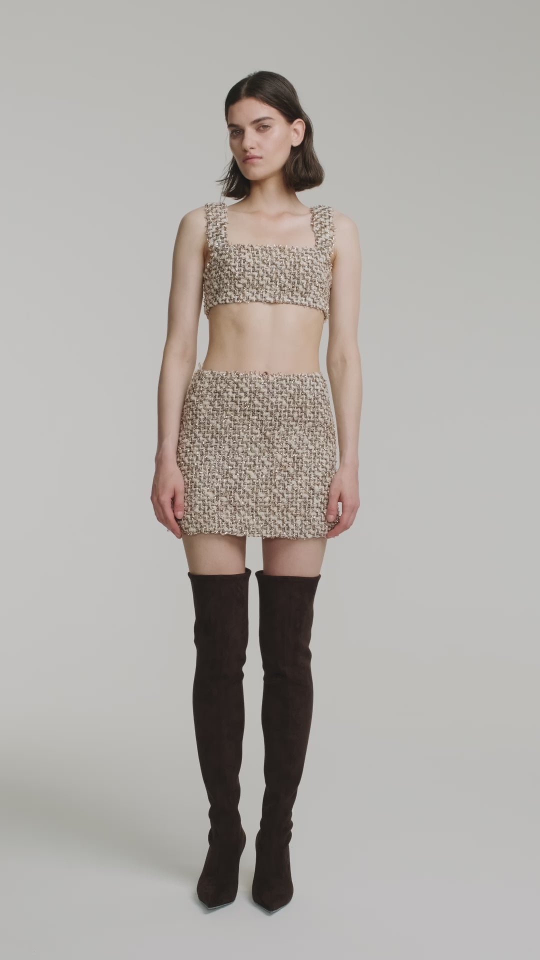Tweed mini skirt
