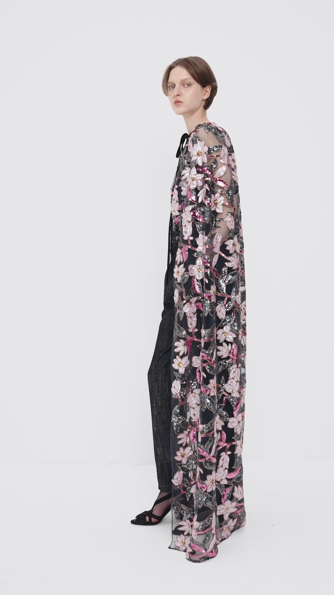 Sequin-embellished cape