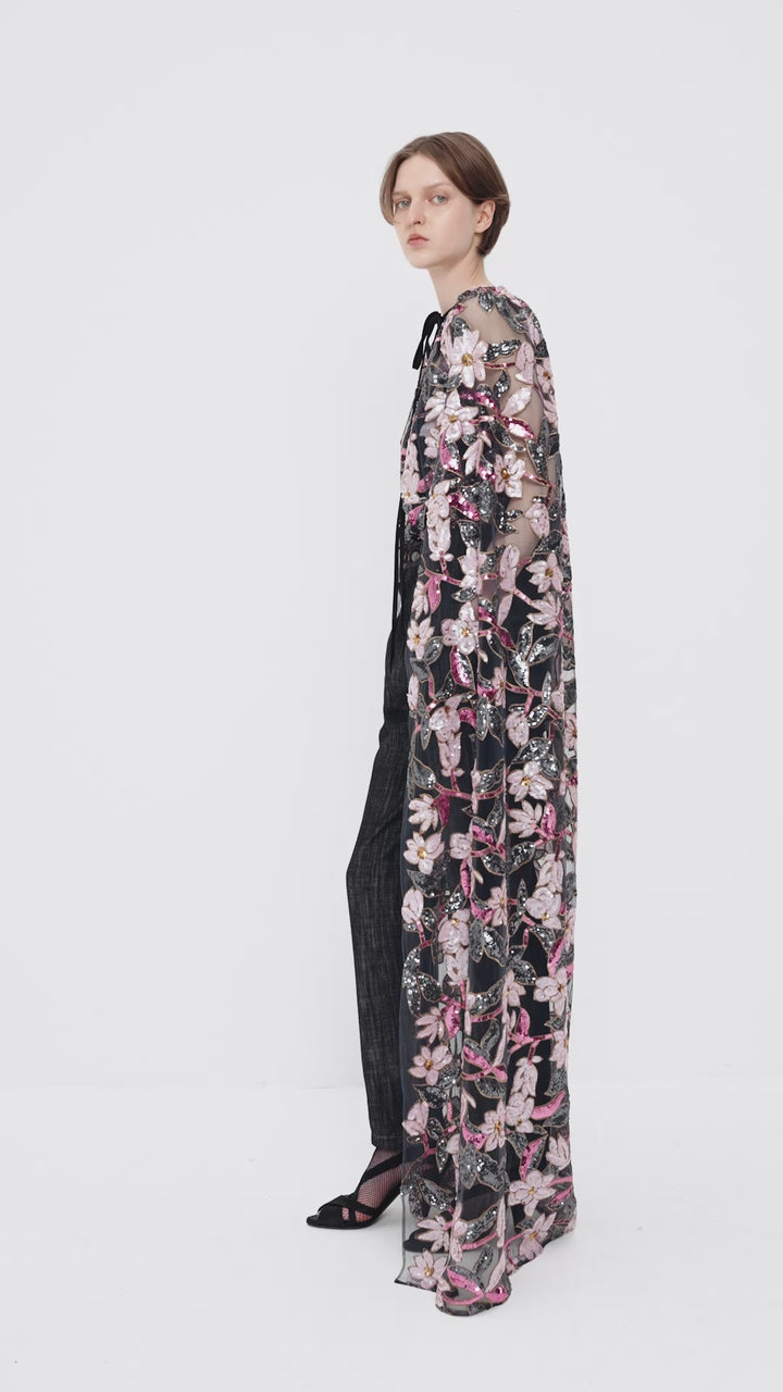 Sequin-embellished cape
