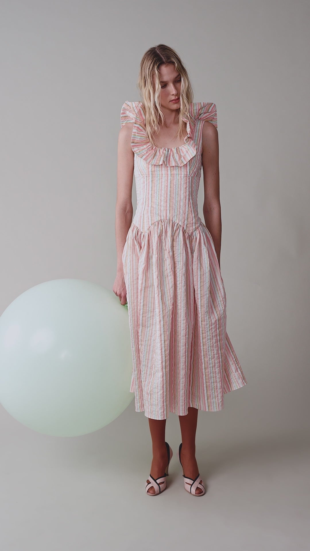 Striped cotton dress