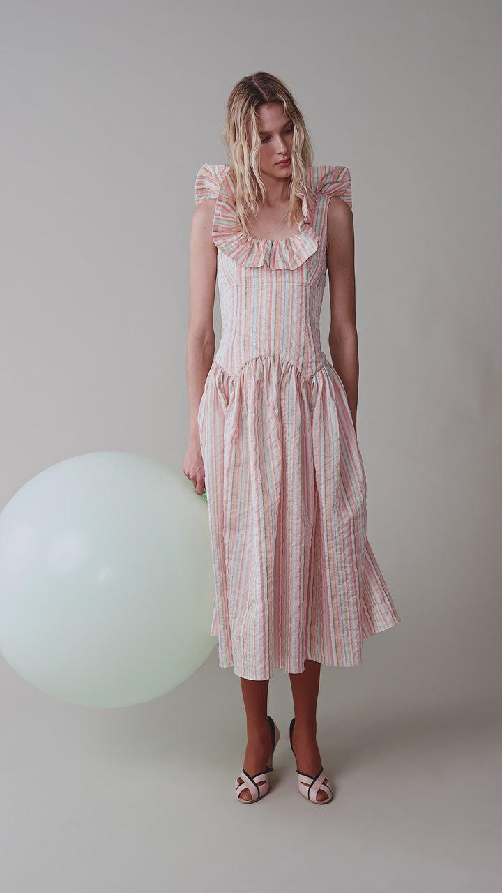 Striped cotton dress