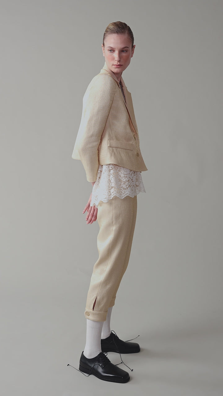 Straight cropped trousers