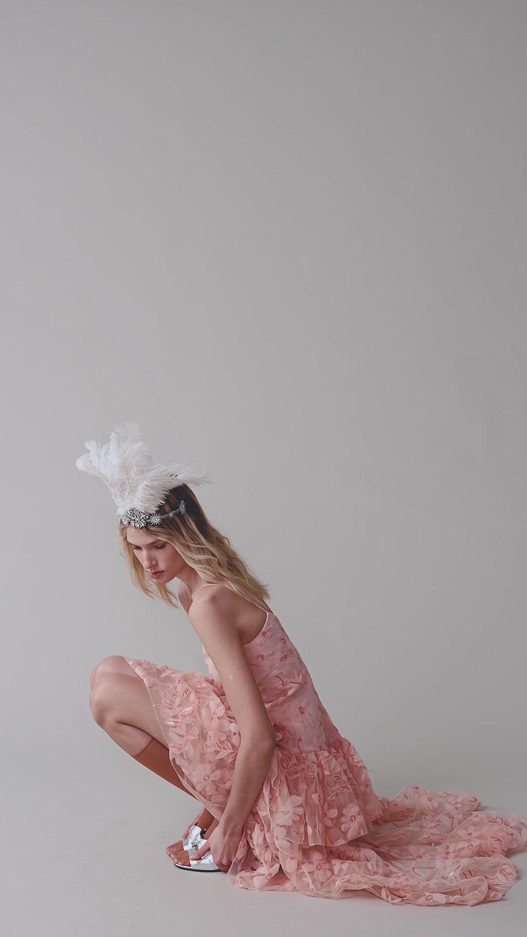 Floral appliqué sundress