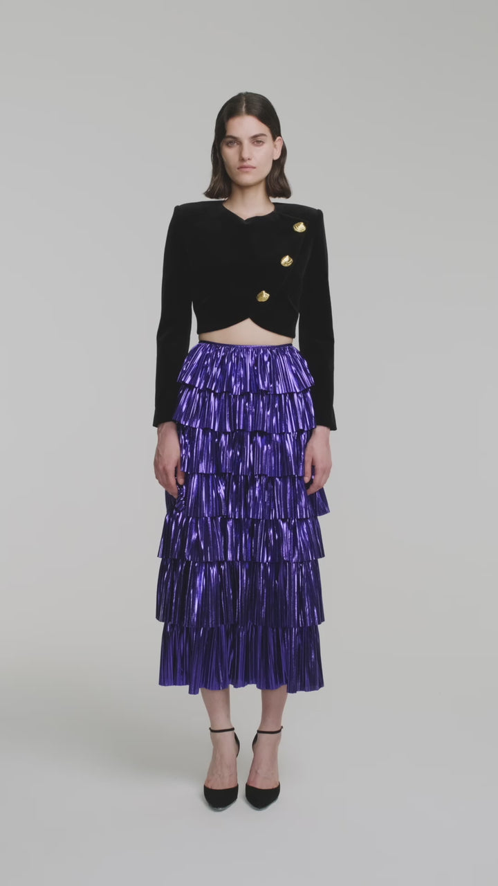 Maxi skirt with ruffles