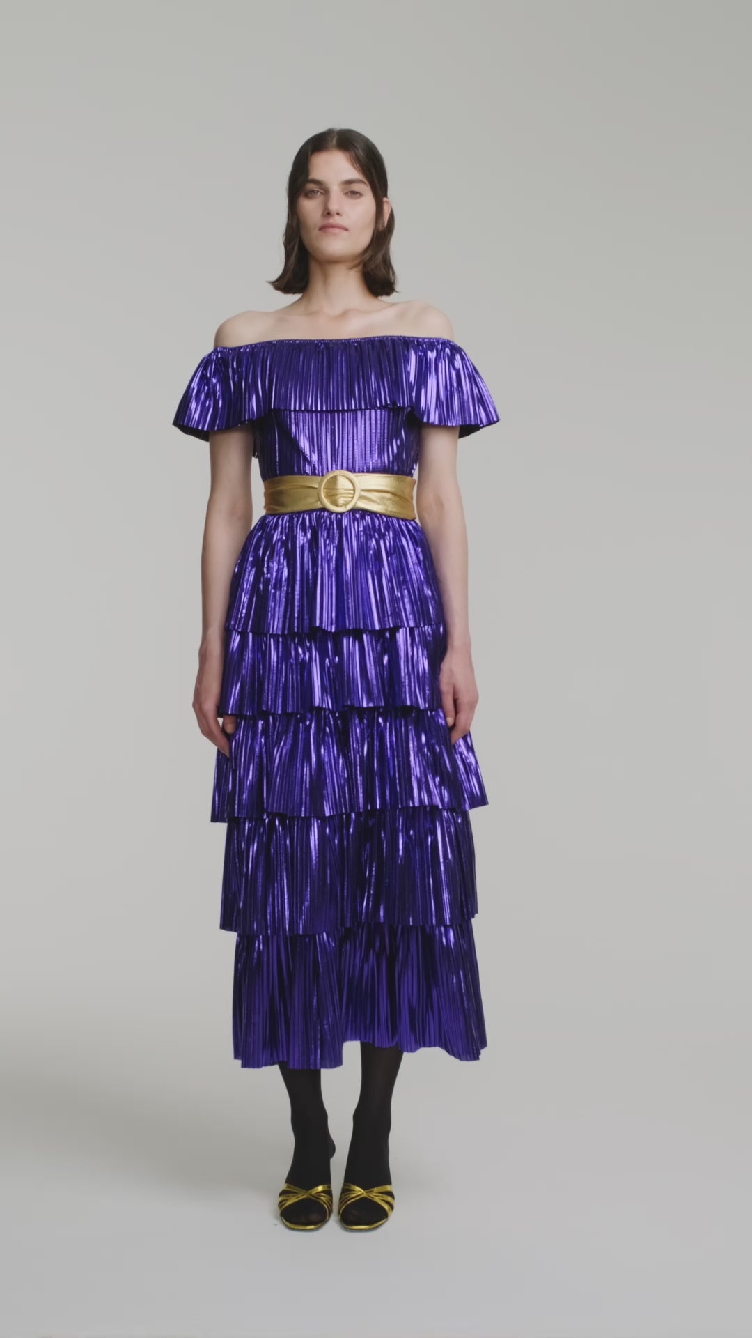 Off-shoulder midi dress