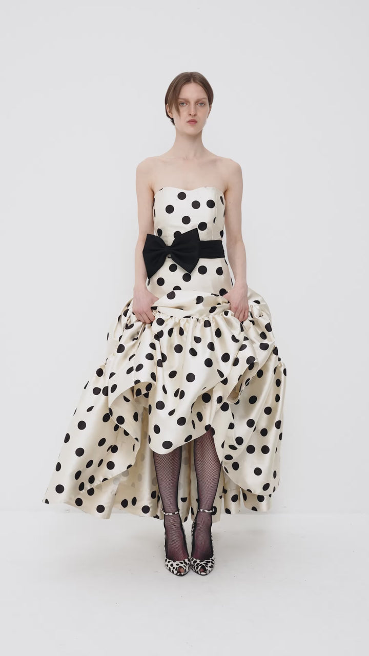 Polka-dot bustier top