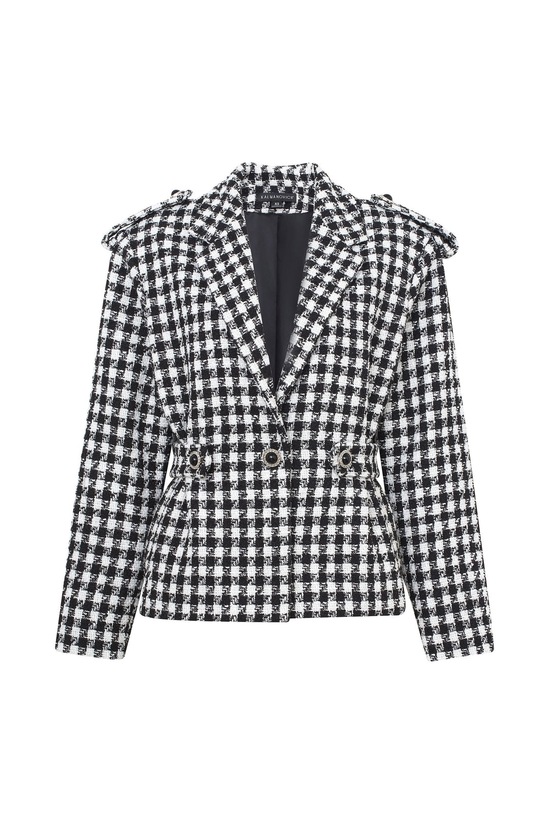 Checkered tweed jacket