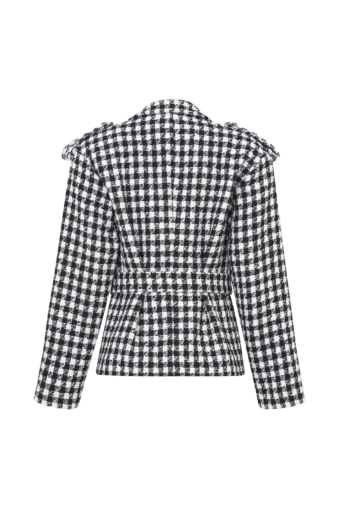 Checkered tweed jacket