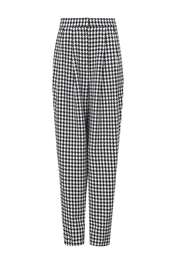 Checkered tweed trousers