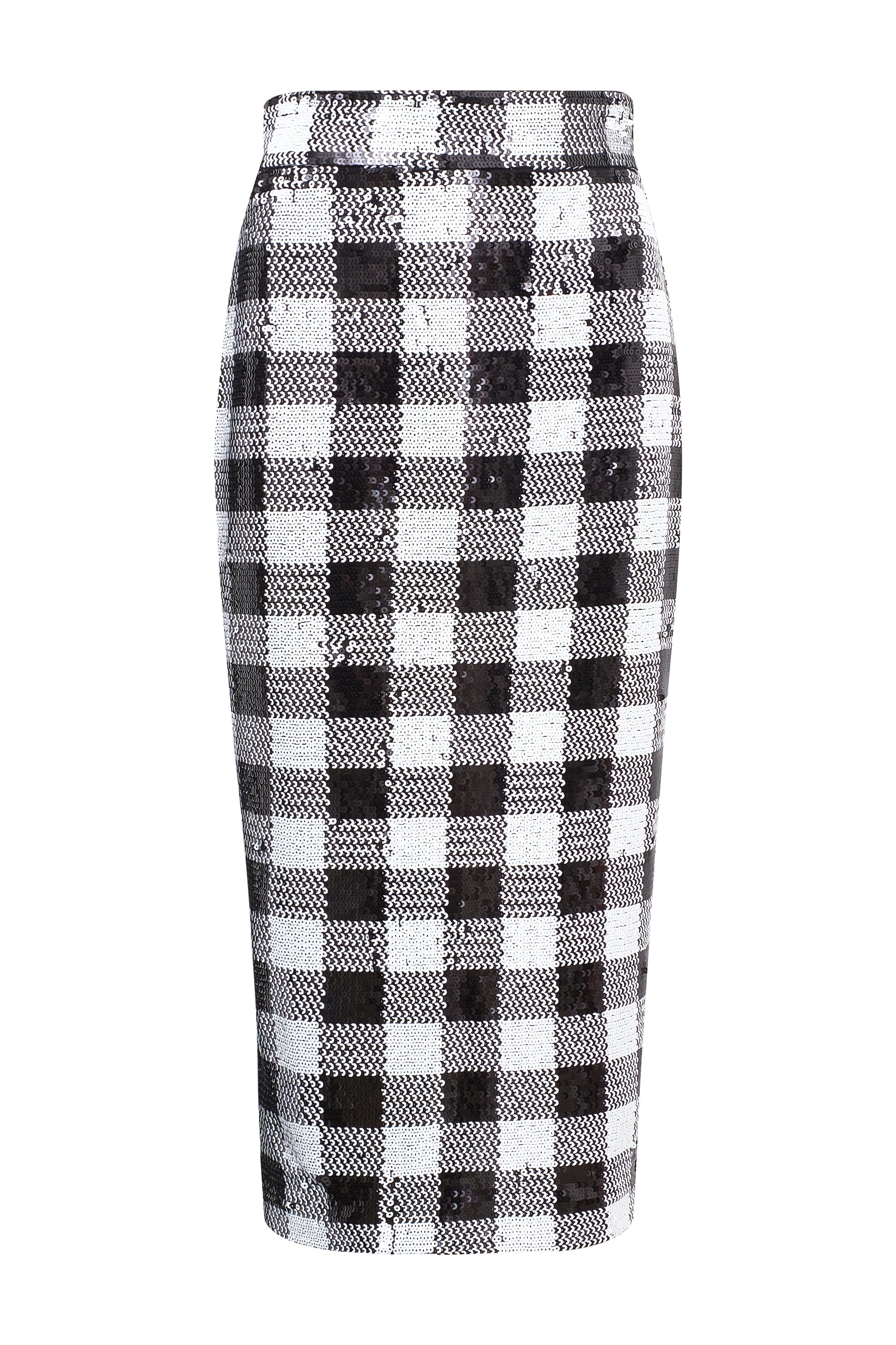 Black and white outlet checkered midi skirt