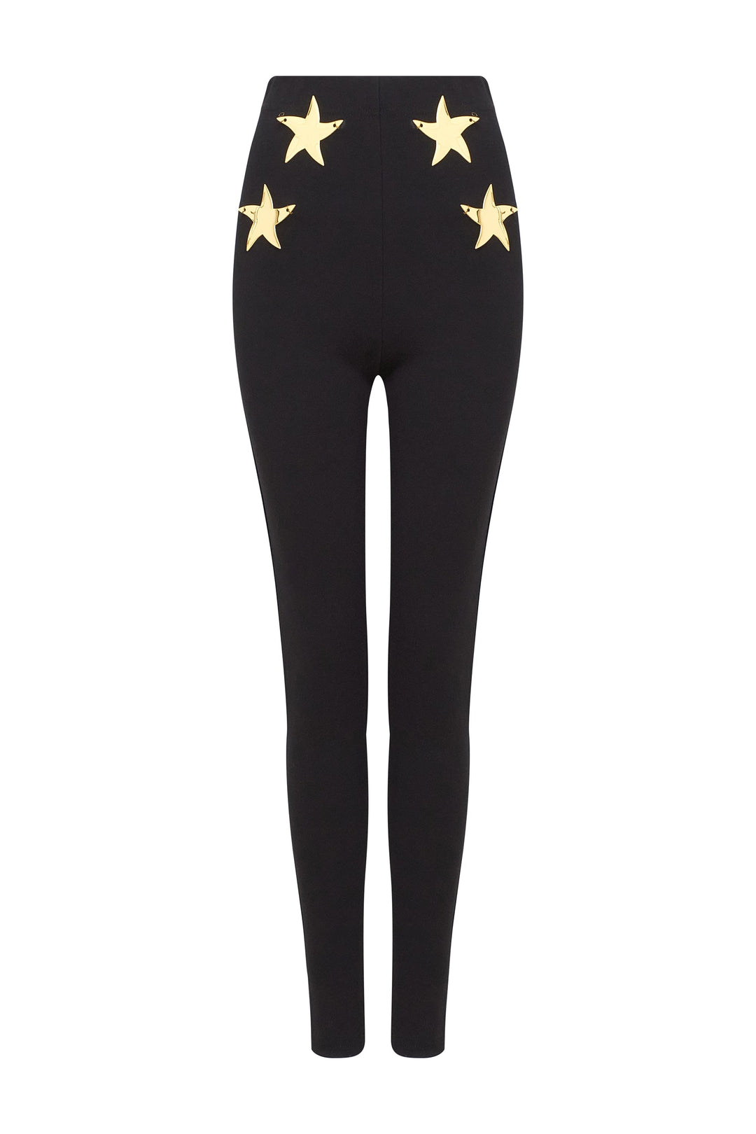 Black jersey leggings with stars