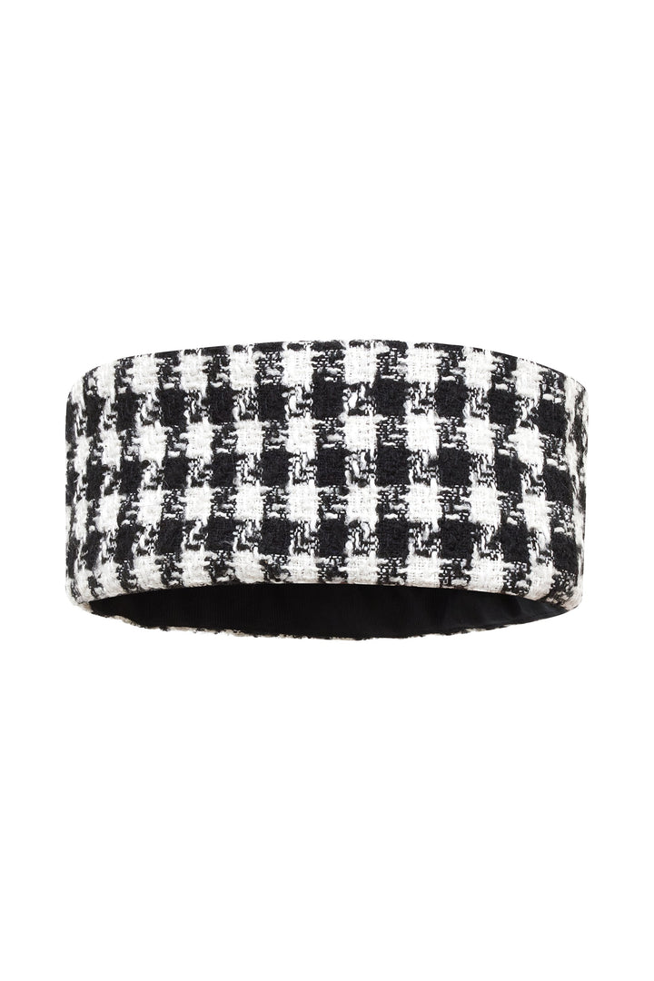Checkered tweed hat