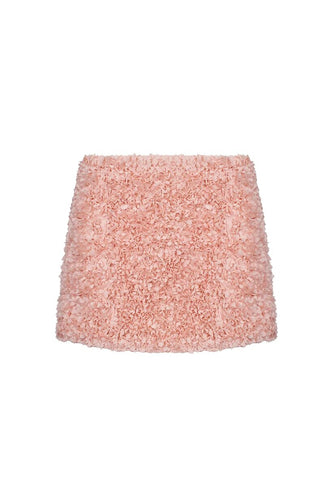 Floral-appliqué mini skirt