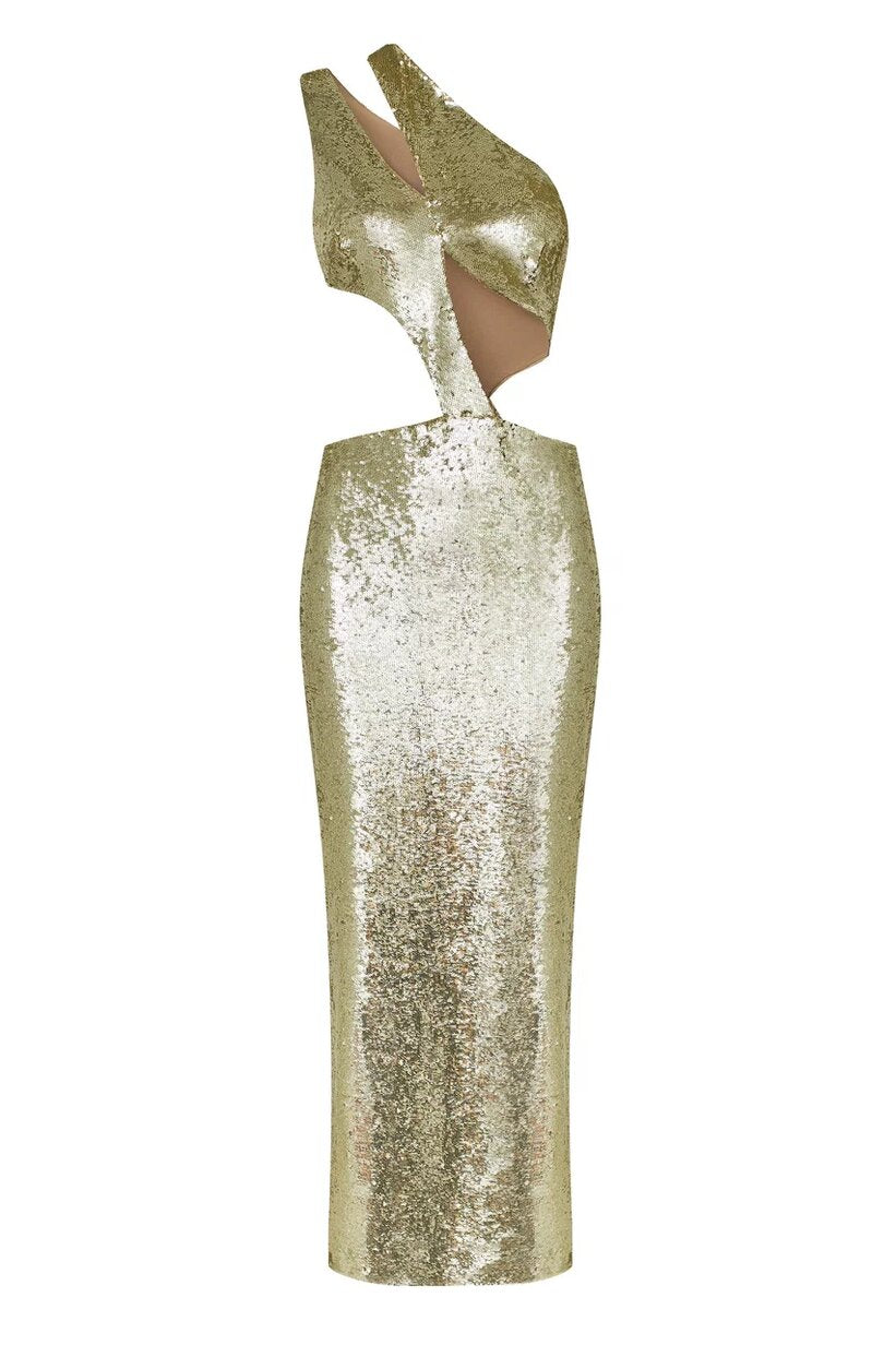 Sequinned cutout maxi dress