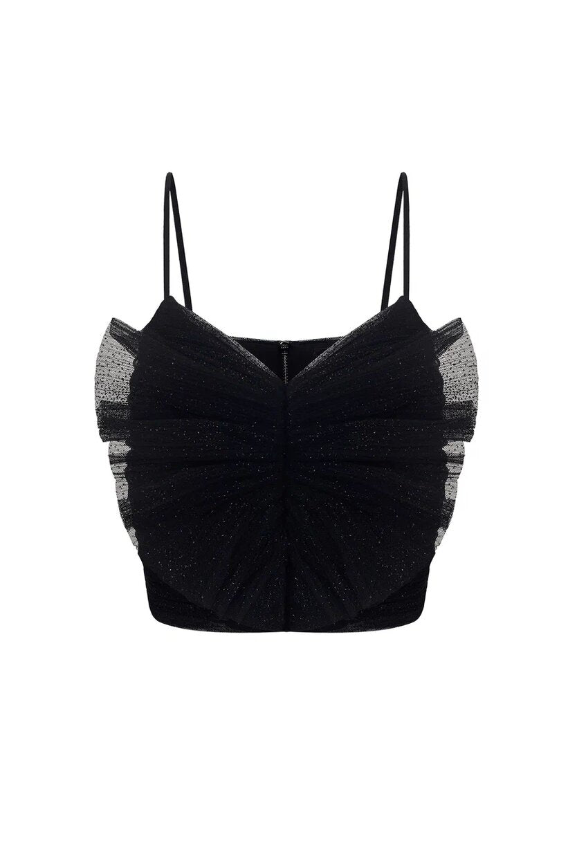 Ruched tulle top