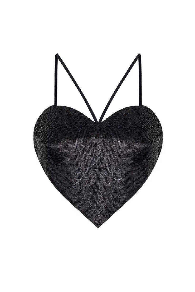 Sequinned crop top