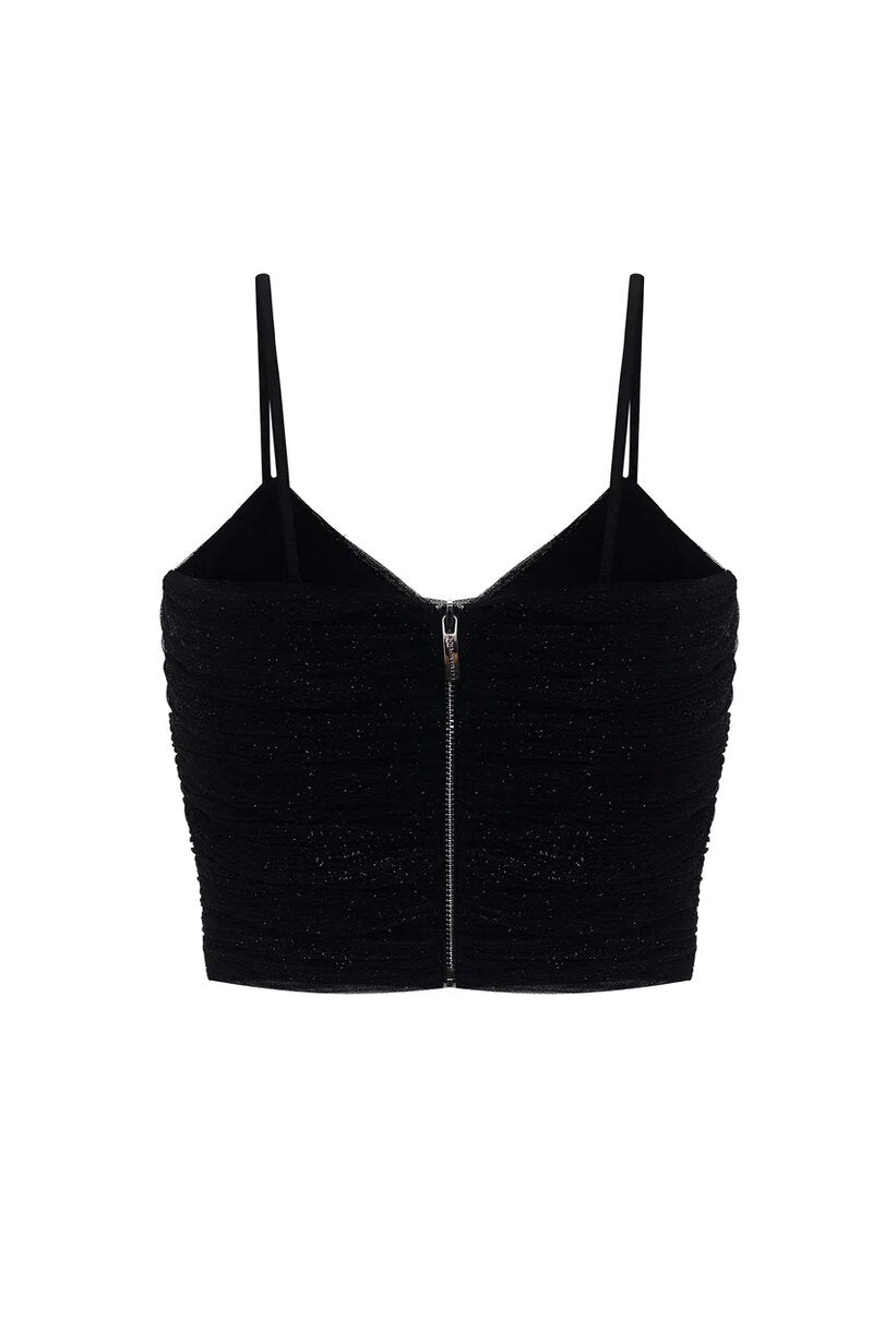 Ruched tulle top