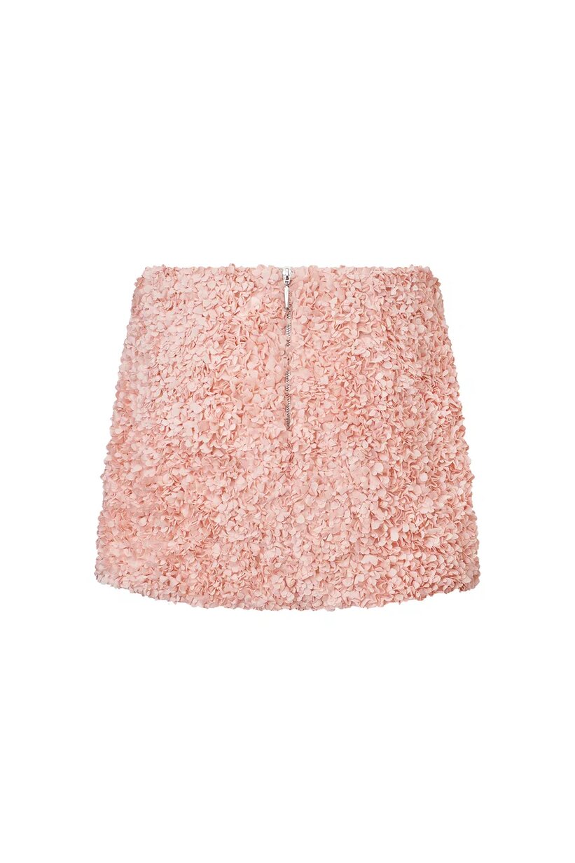 Floral-appliqué mini skirt